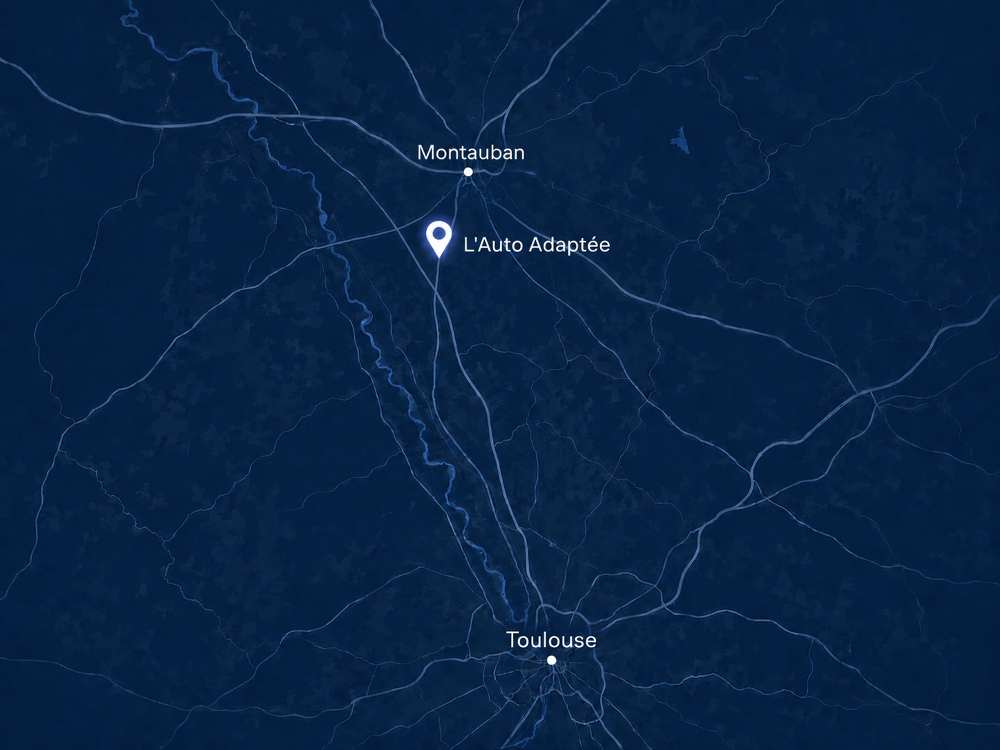 Carte géographique montrant Bressols à proximité immédiate de Montauban et de Toulouse